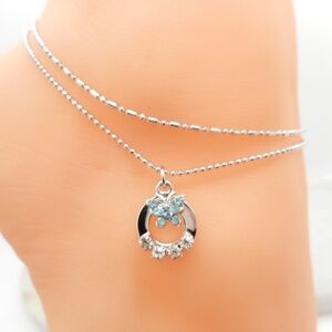 Butterfly Anklet Double Layered Ankle Bracelet
